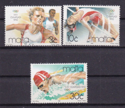 MALTA 1992 - XXV OLYMPIADE SERIE 03 WERTE NEU POSTFRISCH **