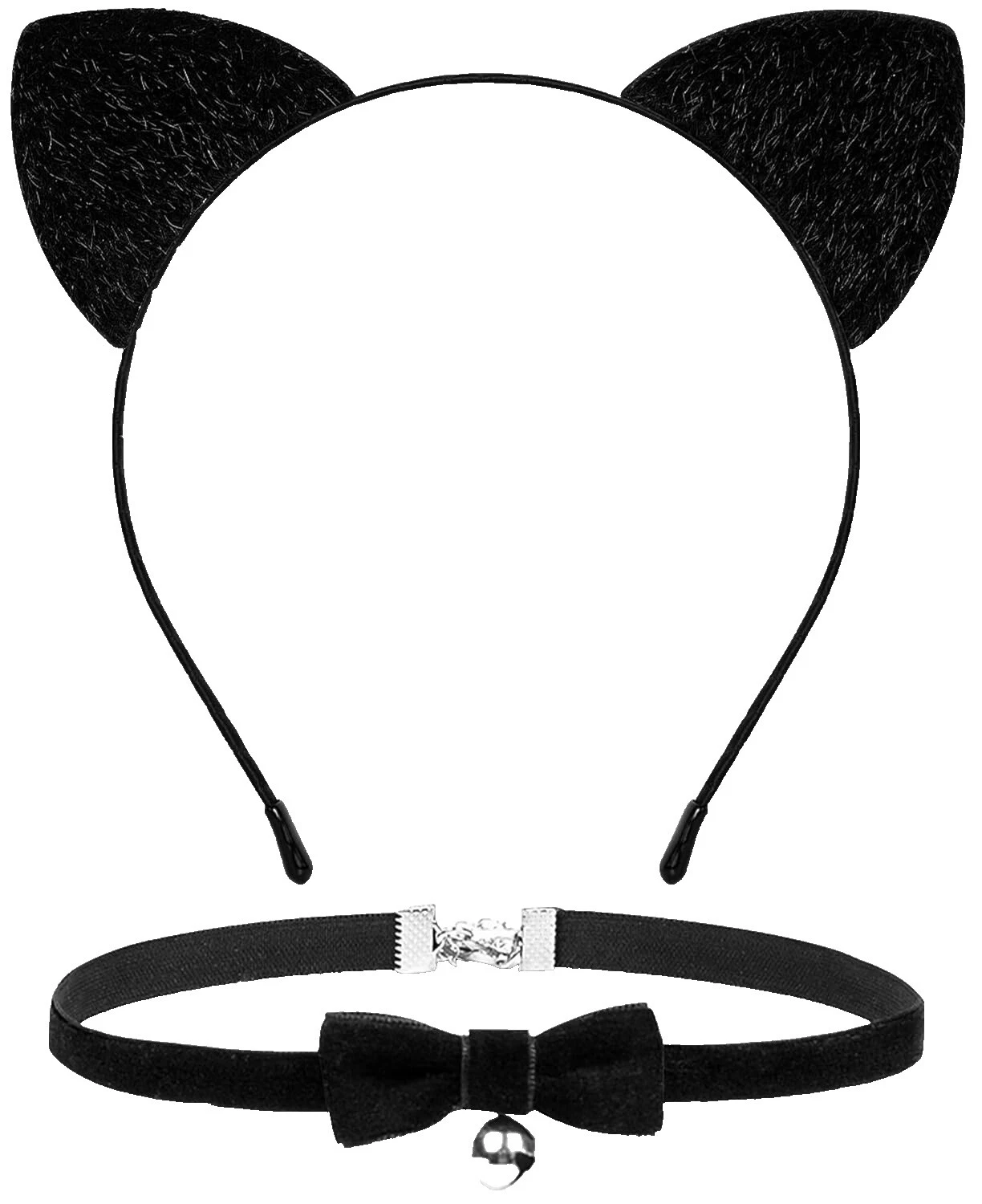 Halloween Disfraz Negro Alas, colas, orejas y Narices