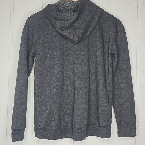 Abercrombie Kids Girls 13/14 Charcoal Gray Zip Up Hoodie Sweatshirt Spellout - Picture 4 of 7