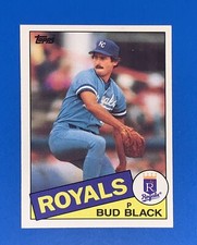 1985 Topps Bud Black Baseball Card #412 Kansas City Royals Set Break NM-MINT