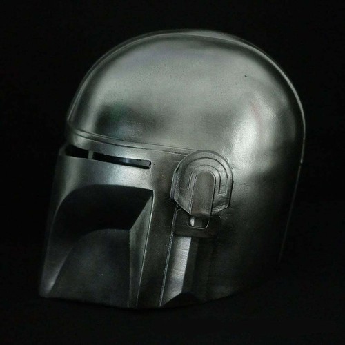 Steel Mandalorian Helmet With Liner and Chin Strap (For LARP/Costumes/Role Plays - Picture 3 of 6