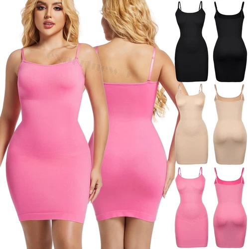 Shapewear Slip Dress for Women Tummy Control Camisole Full Slip Under Dress Slim - Picture 1 of 33