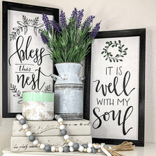 NEW It is Well With My Soul Framed Linen Sign Art Home Decor Sign Plaque