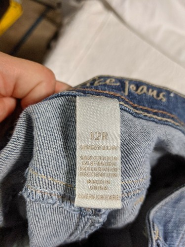 Justice Girls Sz. 12R " simply low" Classic Crop Jeans. Cute, Comfortable - Picture 2 of 8