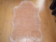 Image of Plain Soft Fluffy Bedroom Faux Fur Fake Single Sheepskin Rugs Washable Hairy Mat