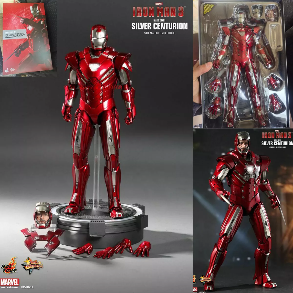 NEW Hot Toys 1 6 Iron Man 3 MMS213 Silver Centurion Mark MK33 Figure Boy Gift