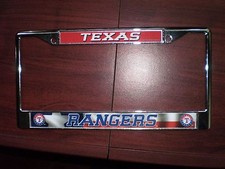 baseball texas rangers chrome licence plate frame