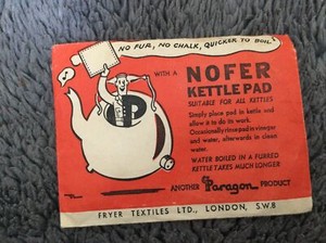 Original 1950er Jahre NOFER Wasserkocher Pad in Packung Retro Display - Fritteuse Textilien