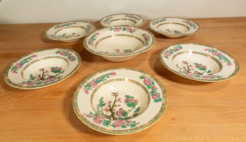 Myott Crown Staffordhire 6 Small Bowls 1 Large Bowl - Indian Tree - England - Picture 3 of 12