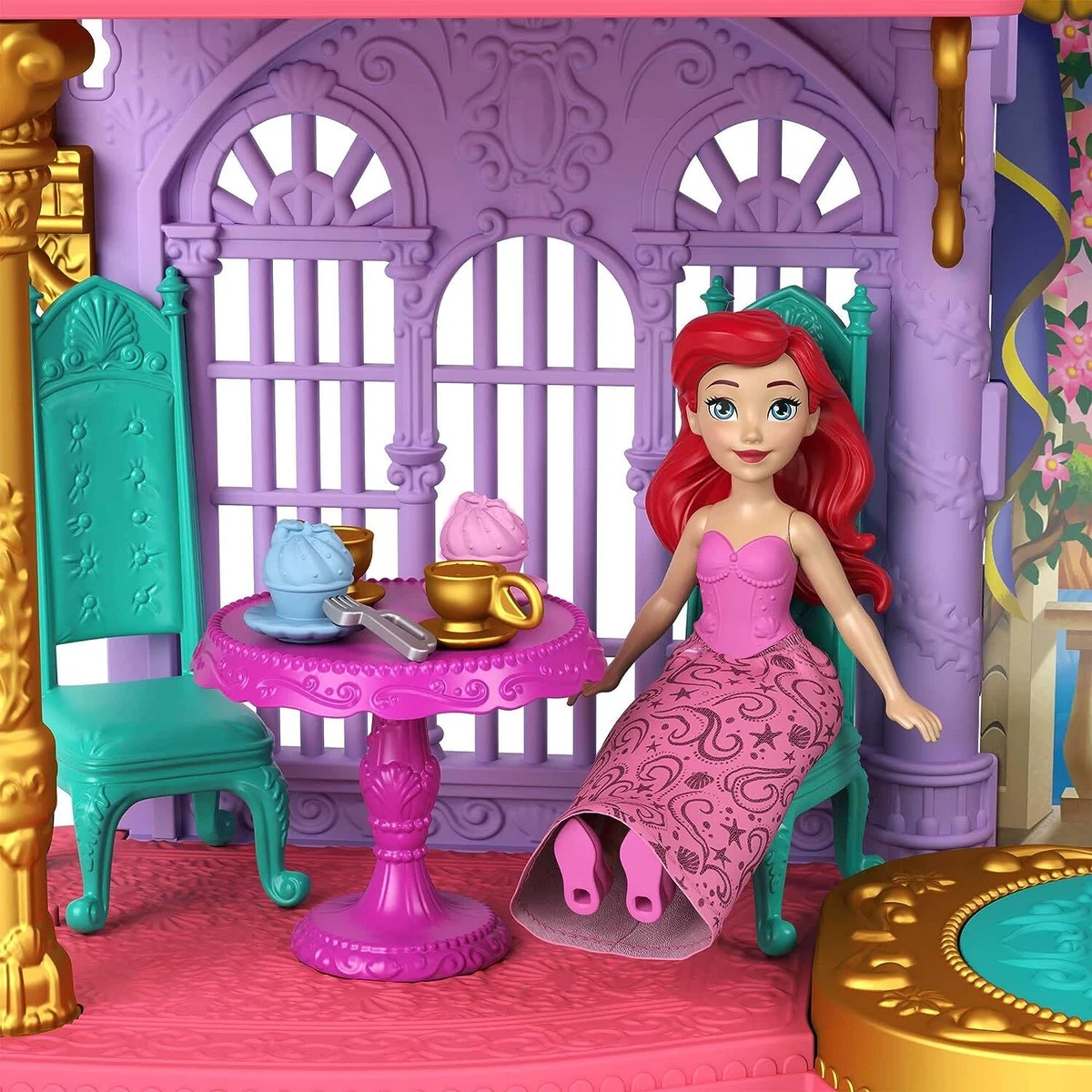 Disney Princess Toys Ariel Stackable Castle Doll House with Small Doll 1 Frien