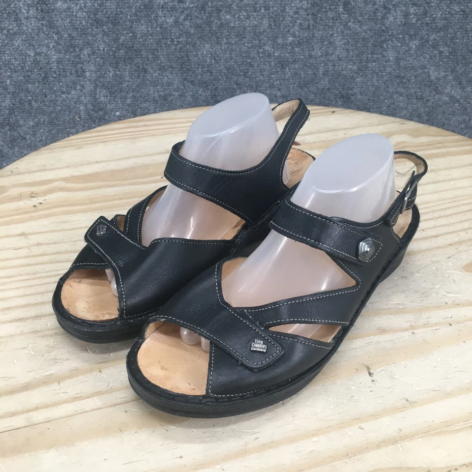 Finn Comfort Sandals Womens US 7 UK 4.5 Slingback Strappy Black Leather Buckle - Image 3 of 4
