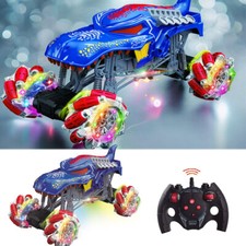 Blue Remote Control Stunt Twisting Toy Car High Speed Racer Truck For Kids Gift