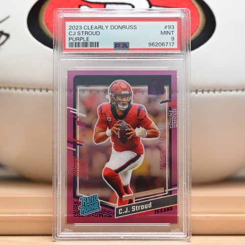 2023-panini-clearly-donruss-cj-stroud-purple-rated-rookie-199-mt-psa-9