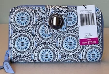Vera Bradley RFID Turnlock Wallet MINI SKETCHED MEDALLION MSRP $75 ~ NWT