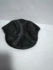 Unik Leather Black Ascot Newsboy Ivy Hat Cap Gatsby Large XL Made in USA New