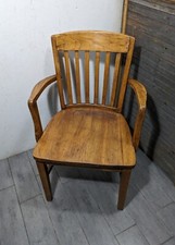 Vintage Bankers Armchair Solid Wood Mid-Century Office Chair — listing 4