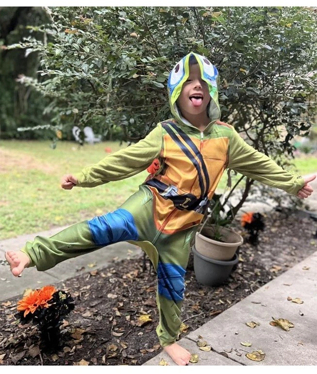 Traje de unión de una pieza de tortugas ninja mutantes adolescentes disfraz pijama M 8/10!! Nuevo con etiquetas Foto 4 de 4