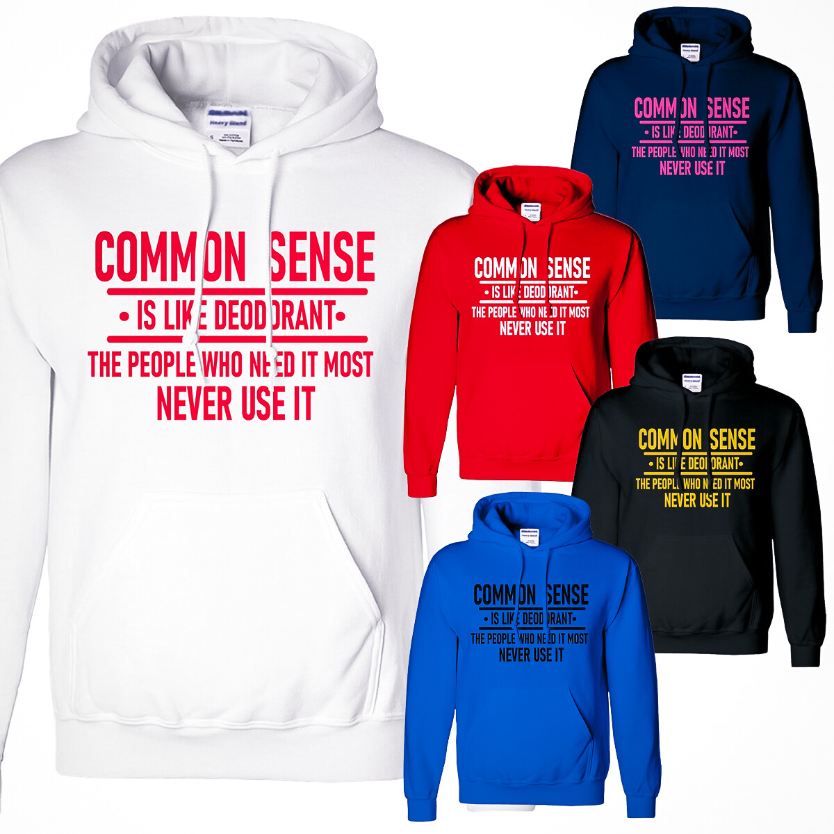 Common Sense Men Hoodie Cool Funny Sarcastic Adult Idea Humor