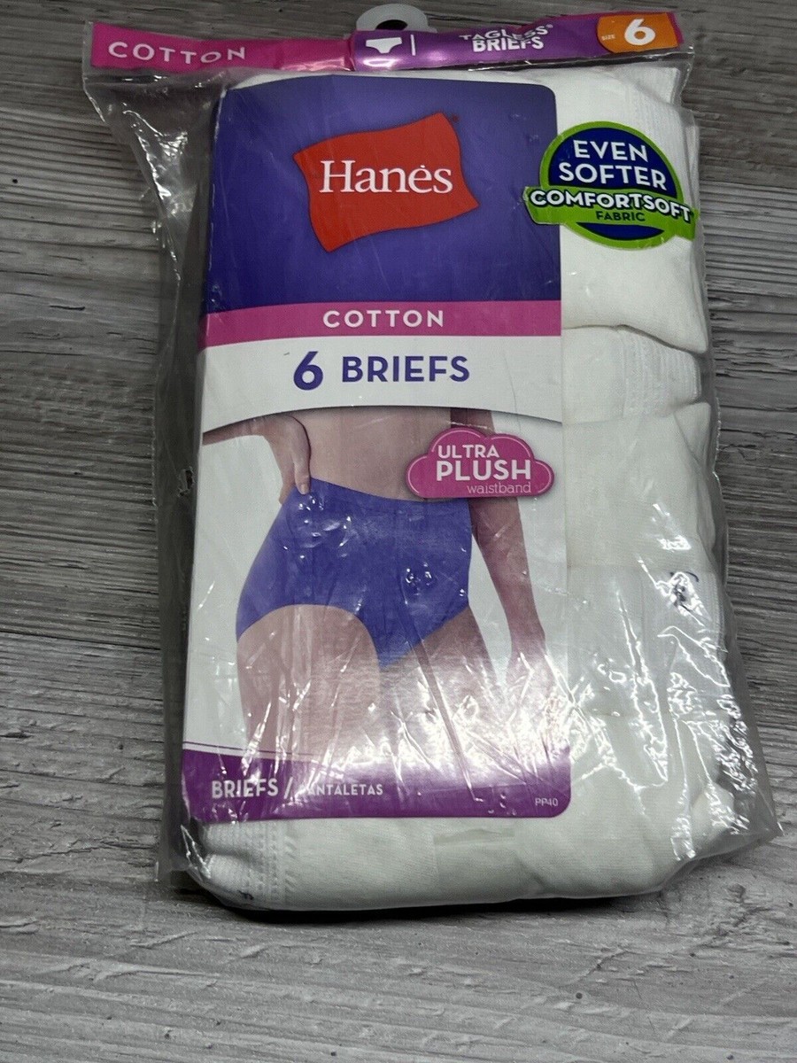 Hanes 6 Pack Womens Briefs Panties Comfort Soft Cotton Size 6