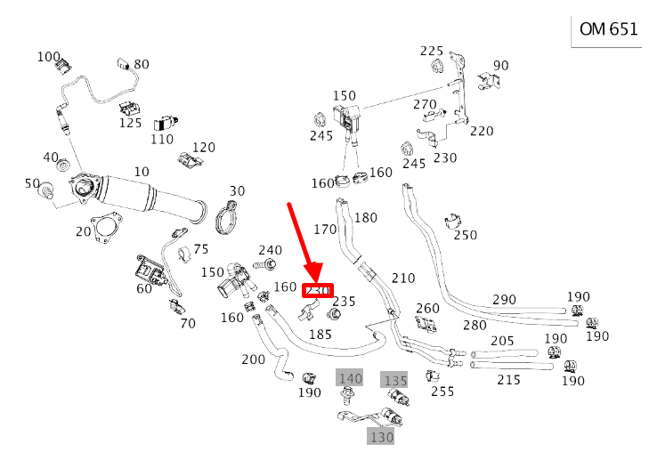 MERCEDES-BENZ CLA C117 Auspuffschlauchhalterung A2464920641