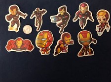 Super Hero - Iron Man - Lot Of 9 Stickers. - New