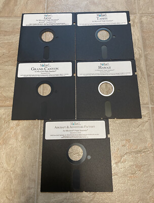 Microsoft Flight Simulator Extras Floppy Disk 5.5'' Discs LOT! Multiples! PHOTOS
