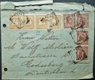 DUTCH EAST INDIES 7 DEC 1895 50c RATE COVER FROM TJILATJAP TO GERMANY