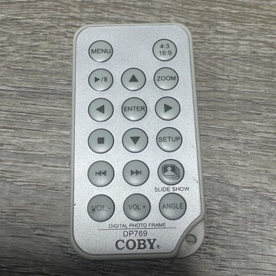 Coby DP769 Digital Photo Frame Remote Control Silver Wireless Tested Works