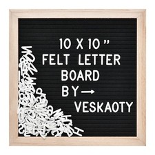 Felt Letter Board with 294 Letters, Numbers  Symbols 10 x 10 inch Changeabl...