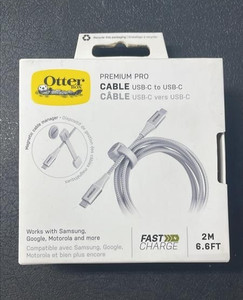 OtterBox Premium Pro USB-C to USB-C Fast Charge 2M/6.6FT Cable - White