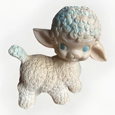 Vintage 1955 The Sun Rubber Squeaky Rubber Toy Lamb Sheep Moving Head