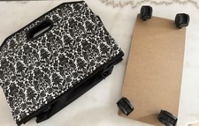 Collapsible Rolling Craft Tote Removable Wheel Base Scrapbook Sewing Teacher Bag