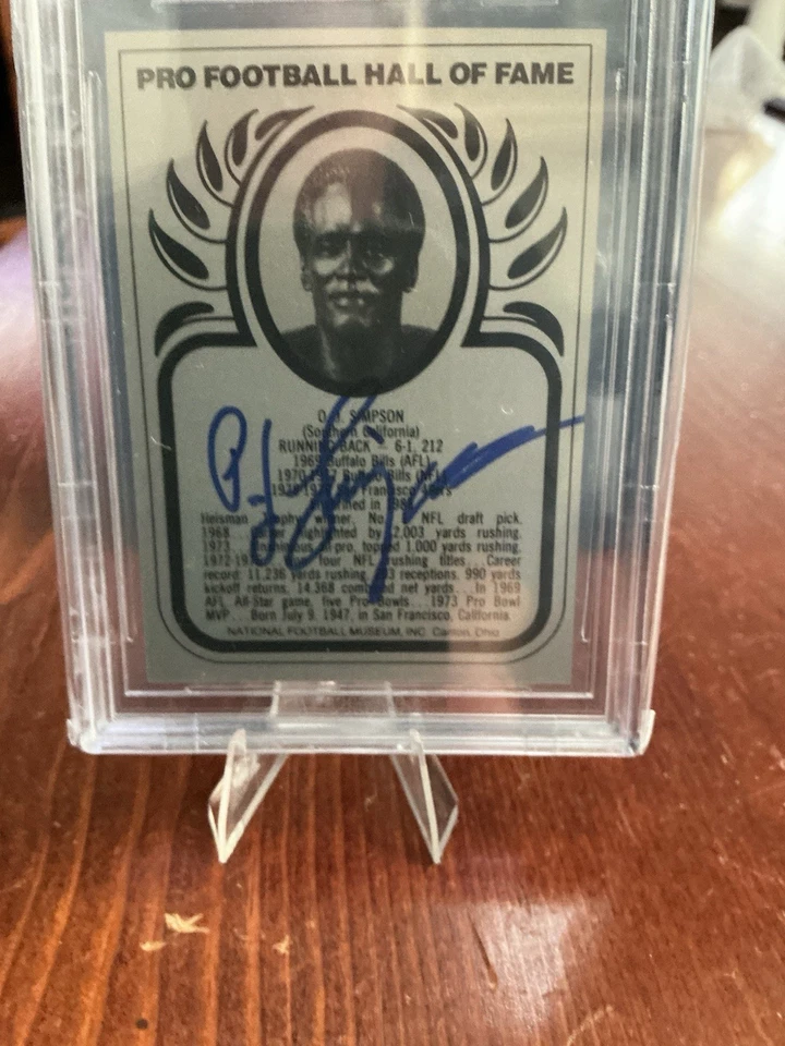 OJ Simpson Auto Signed Metallic HOF Card - Image 2 of 2