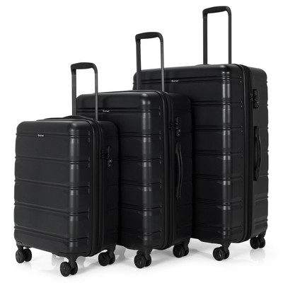 3 Pcs Hardshell Luggage Set Expandable Suitcase w/ Spinner Wheels & TSA Lock