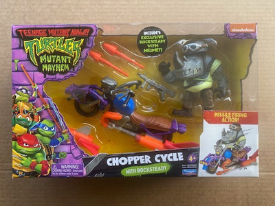 TEENAGE MUTANT NINJA TURTLES CHOPPER FAHRRAD MIT ROCKSTEADY NEU SPIELZEUG