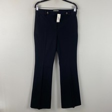 Loft Tab Waist Bootcut Pant Womens Size 6 Black Stretch Bi Stretch Cotton Blend