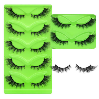 5 Pairs Wispy Cat Eye Lashes Wispy False Eyelashes Natural Look Eyelashes (W0806