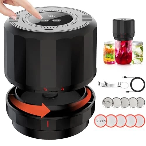 RACAZI MASON JAR VACUUM SEALER ELECTRIC MASON JAR SEALER VACUUM SEALER BLACK