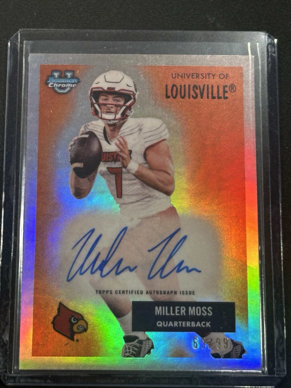 2025 Topps Bowman U Chrome Miller Moss On Card Auto /99 1955 Throwback Variant