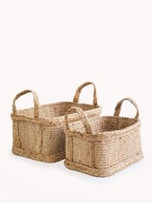 Bono Rectangular Woven Storage Basket Pet Toy Organizer Home Decor Bin Large