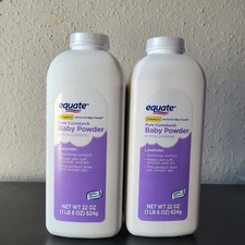 Equate Pure Cornstarch Baby Powder with Lavender and Chamomile 22 Oz - Pack 2