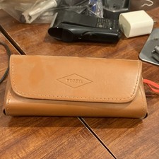 Fossil Brown Leather Soft Eyeglass Soft Case for Glasses  Sunglasses