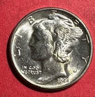 1944 Choice Uncirculated US Mercury SILVER Dime "Philadelphia" Mint! Old US Coin