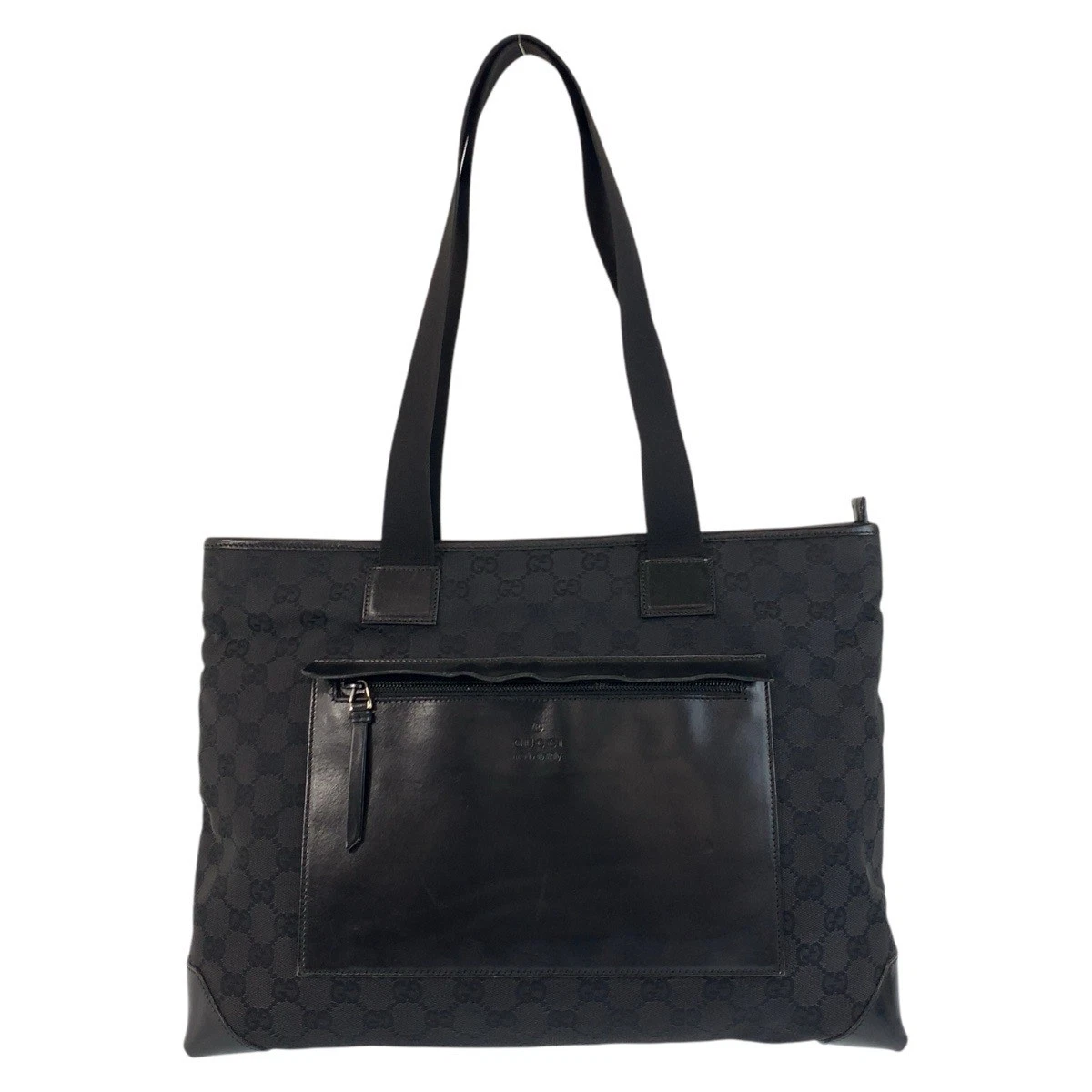 Beauty GUCCI sac fourre tout noir noir GG toile cuir 34339 sac bandoulière femme