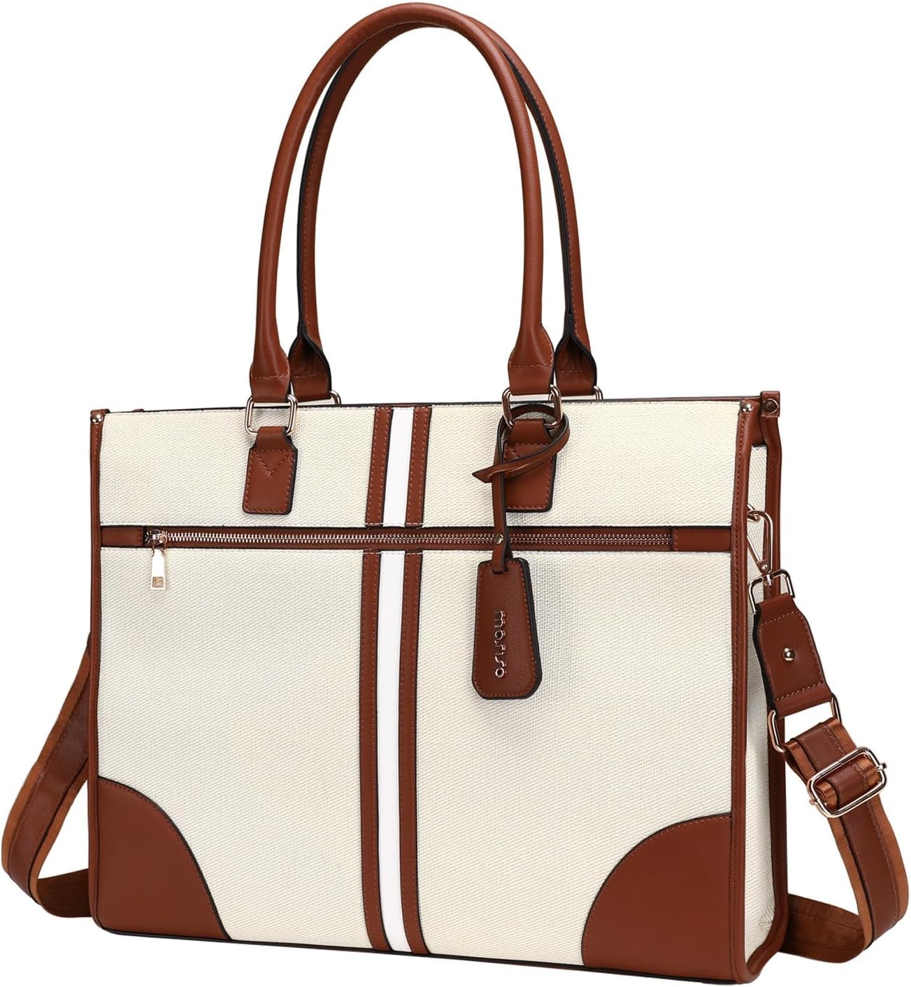 MOSISO 15 16 inch Tote Bag for Women Canvas Patchwork Large 
