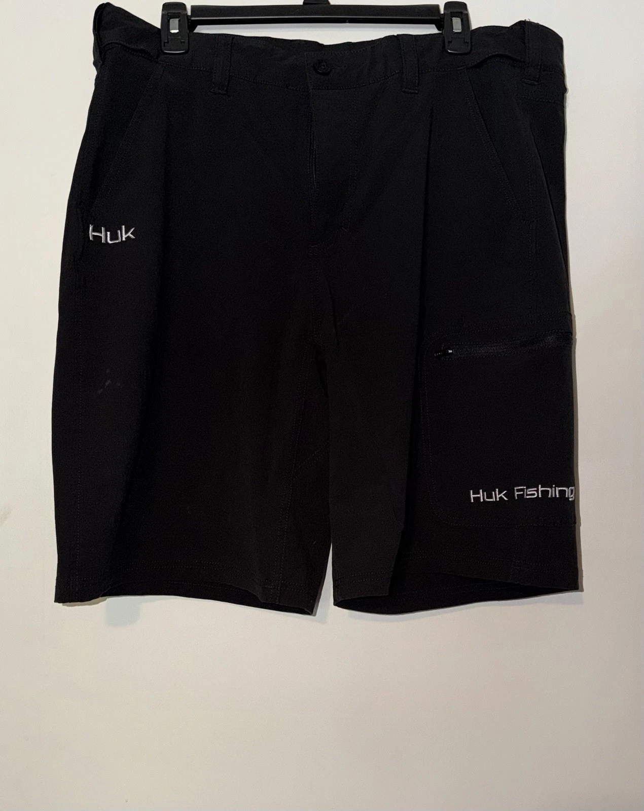 HUK Next Level Men’s 10 in Fishing Performance Shorts Black Size XL