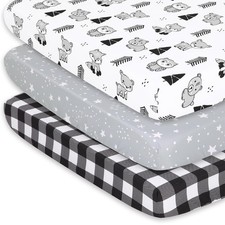 3-Pack Fitted Playard Sheets - Soft  Breathable Baby Boy or Girl Mini Crib S...