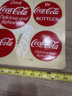 アンティーク雑貨 Vtg '50s Delicious Refreshing Coca Cola Rare ORIGINAL 1950s COCA COLA! Vending Machine Decals Sticker