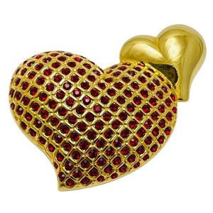 Authentic SWAROVSKI swan logo signed gold plated crystals heart designer brooch