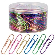 480 Pcs Large Paper Clips 2" Jumbo Colored Vinyl Coated Metal for Office School
